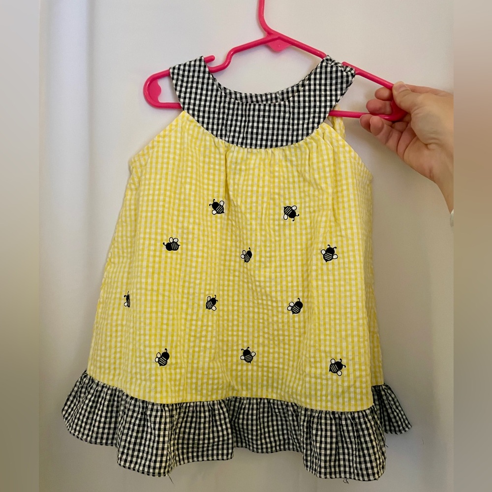 Rare, Too! Yellow & Black Checkered Bee Dress